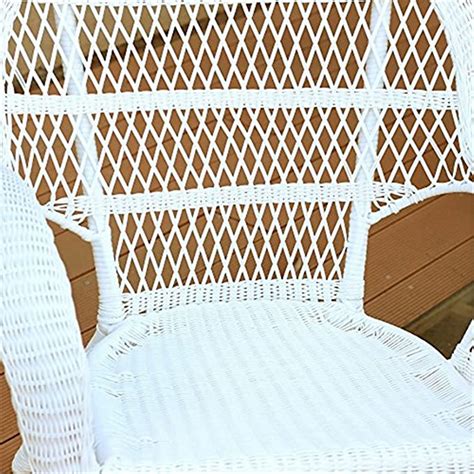 Amazon Jeco 5pc Santa Maria White Wicker Conversation Set Green