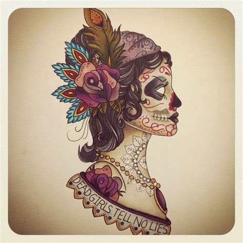 42 Best Sugar Skull Pin Up Tattoo Designs Images On Pinterest Skull