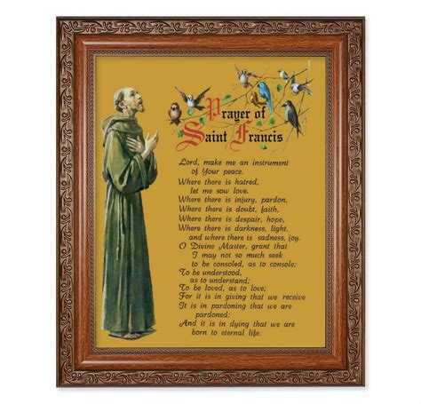 Prayer Of St Francis Mahogany Finished Framed Art