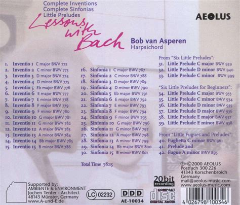 Johann Sebastian Bach Inventionen And Sinfonias Bwv 772 801 Cd Jpc