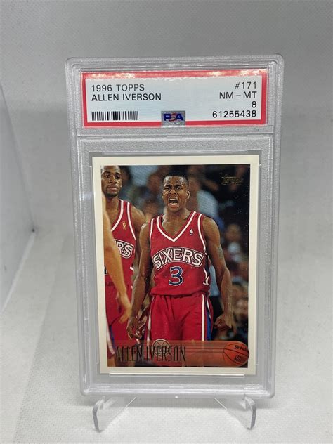 1996 Topps Allen Iverson Rookie RC PSA 8 171 Philadelphia 76ers HOF EBay