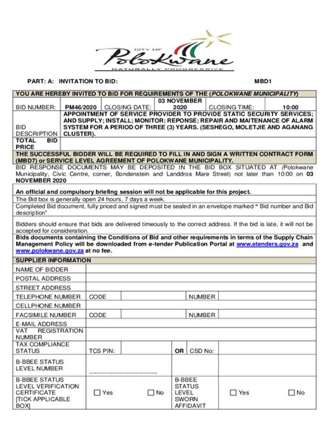 Fillable Online Part 1 SBD How To Write An Invitation For Bid Fax