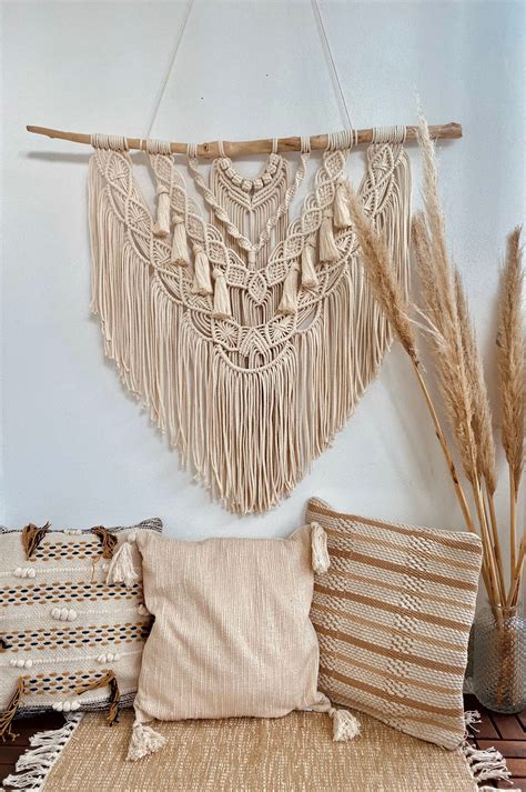 Makramee Wandbehang Wanddeko Boho Stil Macrame Etsy De