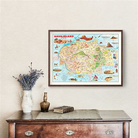 Navajo Land Map 1960 Old Native American Map of Navajo Land - Etsy