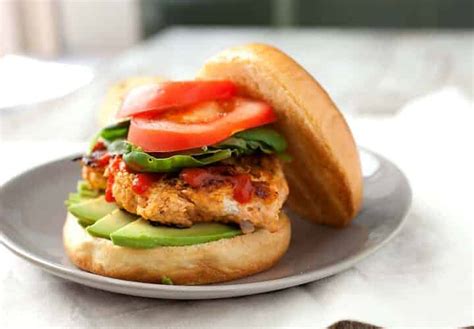 Sriracha Chicken Burgers ~ Macheesmo