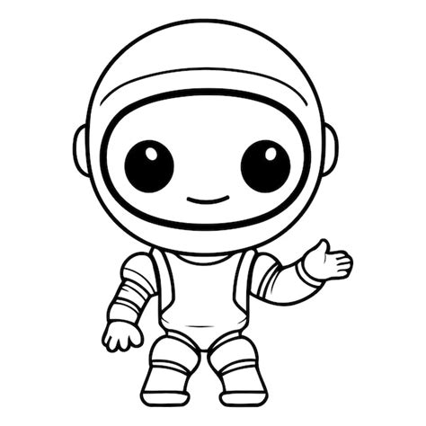 Caracter de astronauta bonito design de desenho animado ilustração