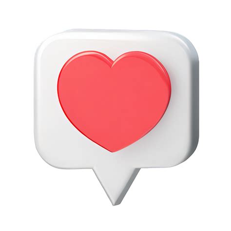 3D Social Media Notification Love Like Heart Icon 26552515 PNG