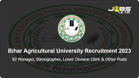 Bihar Agricultural University Recruitment Apply Online For