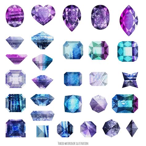 Premium Vector | Ultra violet and purple gems