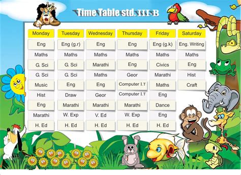 Timetables For Kids