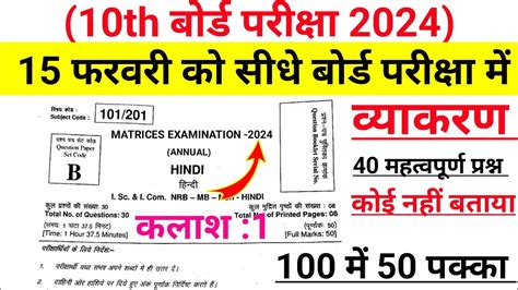 Hindi Vyakaran Class 10 Objective Class 10 Hindi Vyakaran Objective