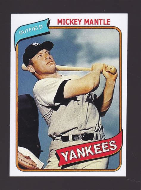 Mickey Mantle Custom Card Etsy