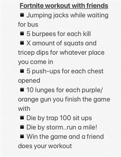 Fortnite workout | Body workout plan, Fortnite, Workout