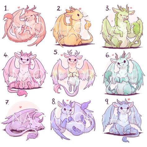 Cute Rainbow Dragons Stickers And Or Prints 6x6 Or Etsy Cute