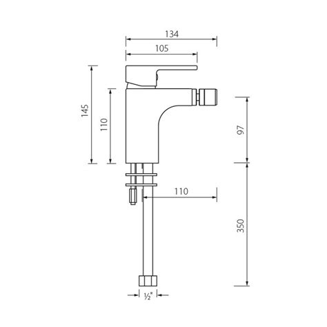 Abacus Ki Mono Bidet Mixer Brushed Nickel