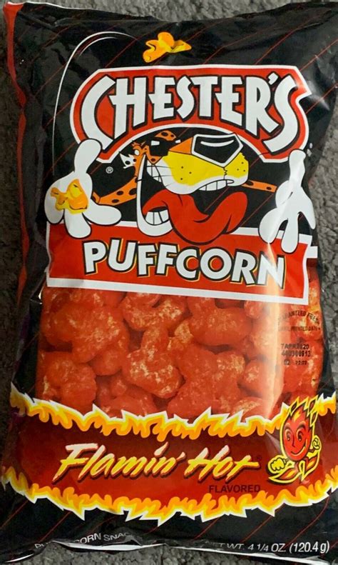 Chesters Puffcorn Flamin Hot Flavored 4 1 4 Oz Bag Puffed Corn Snack