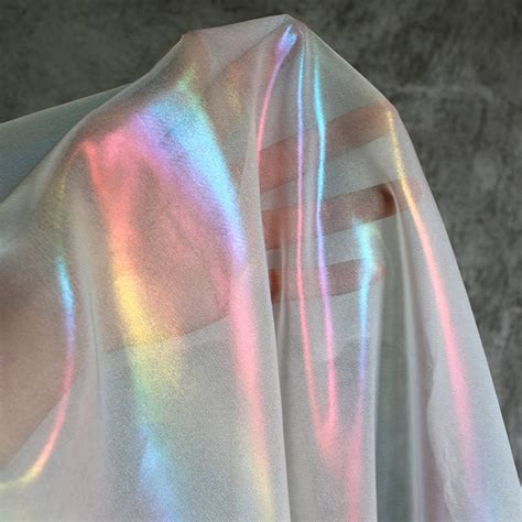 Rainbow reflective holographic fabric symphony perspective laser fabric