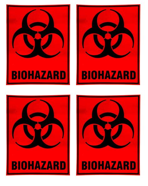 Buy Esplanade Outdoorindoor 4 Pack 5 X 4 Biohazard Biological