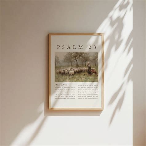 Psalm 23 Wall Art Psalm 23 Vintage Scripture Bible Verse Print The