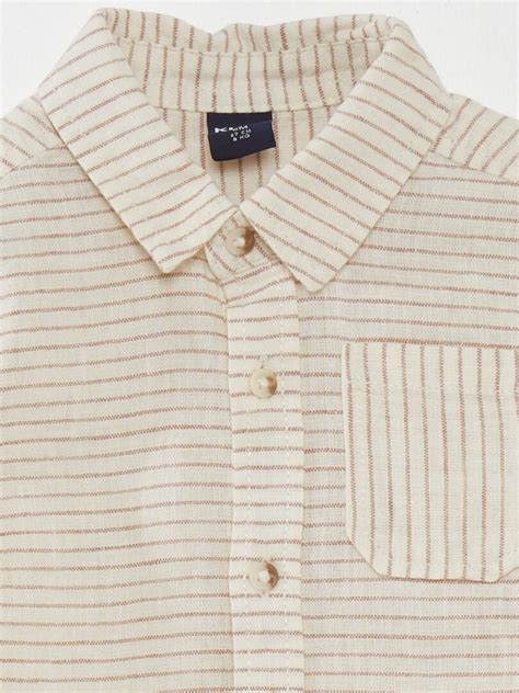 Camisa De Lino A Rayas BEIGE Kiabi 10 00