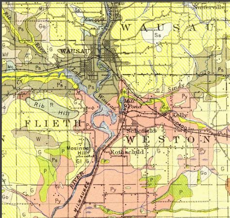 SW Marathon County, Wisconsin 1915 Plat Map