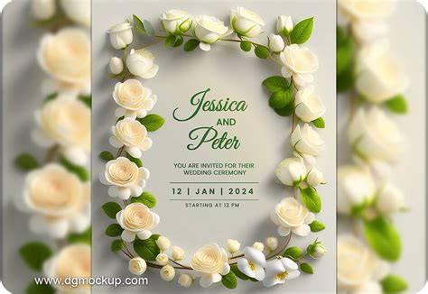 Spring Flower Wedding Invitation Save The Date Mockup PSD 15 DG MOCKUP