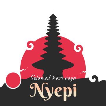 Greeting Card Of Happy Balinese Hindu Indonesian Nyepi Day Vector