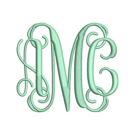 Interlocking Vine Monogram Embroidery Font Set Instant