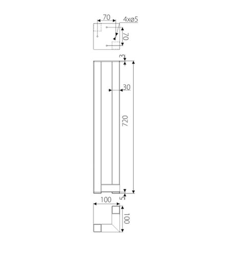 NOGA STALOWA CZARNA SR48 100 720 L2 K1 GAMET MAGMA