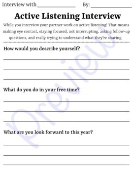 Active Listening Interview by The Efficient and Effective Classroom
