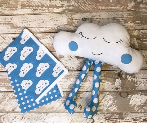 Cloud Baby Blue Clouds Printed Fabric - Miss Daisy Patterns