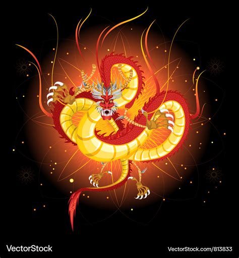 Chinese Fire Dragon Royalty Free Vector Image - VectorStock