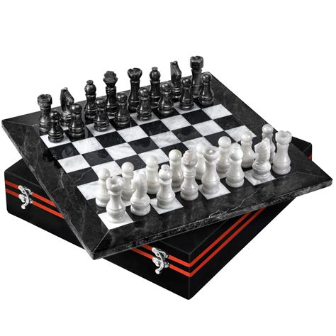 Umaid Handmade Marble Chess Set Board Game With Luxury Velvet Gift Box