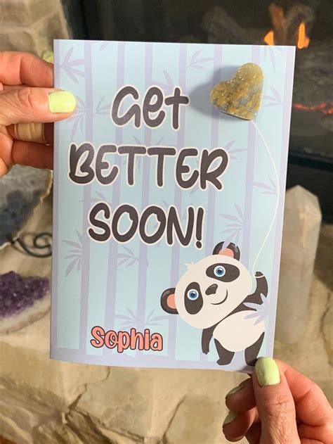 Get Better Soon Personalize Card Get Well Card With Druzy Etsy