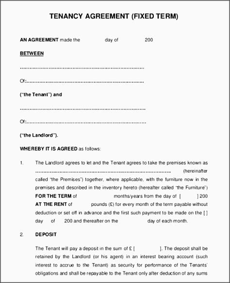 Assured Shorthold Tenancy Agreement Template Free Free Sample