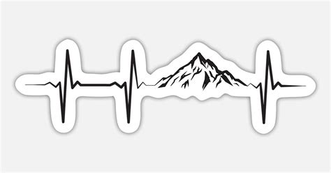 Herzschlag Puls Frequenz Berge EKG Sticker Spreadshirt