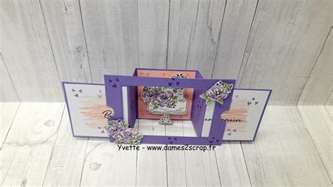 Carte théatre et son tuto vidéo Yvette dames 2 scrap Carte