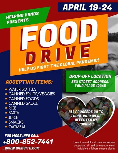 Food Drive Fundraising Poster Food Drive Fundraising