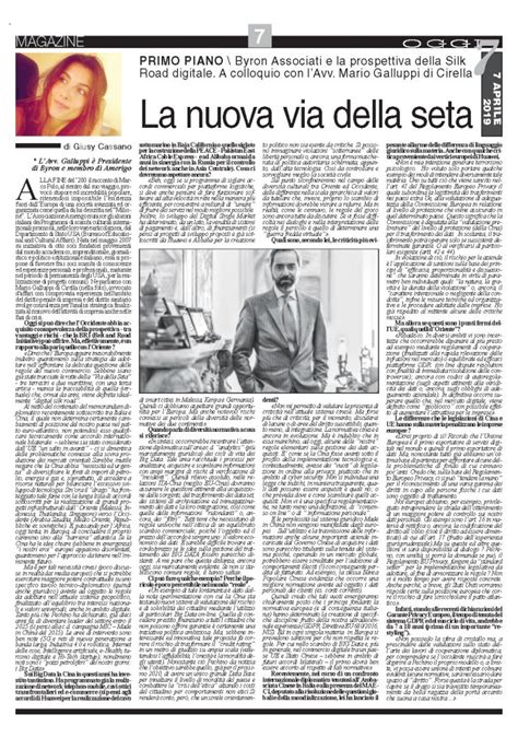 LA NUOVA VIA DELLA SETA Byron Associati