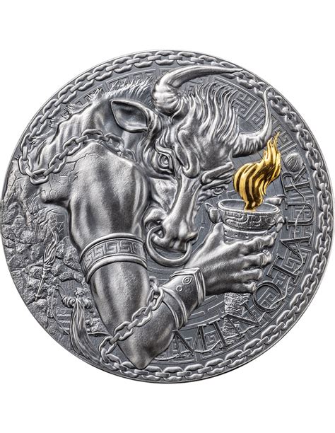 Minotaur Great Greek Mythology 1 Oz Silver Coin 1000 Francs Cameroo