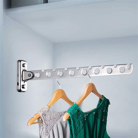 Retractable Clothes Rack Wall Mounted Folding Clothes Hanger Drying