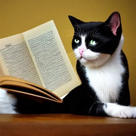 Cat In Glasses Reading A Book Stable Diffusion Openart