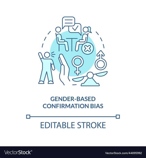 Gender Based Confirmation Bias Turquoise Concept Vector Image