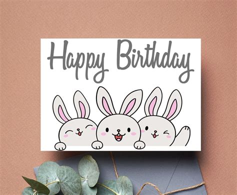 Animal Happy Birthday Card Printable Greetings Card Cute - Etsy