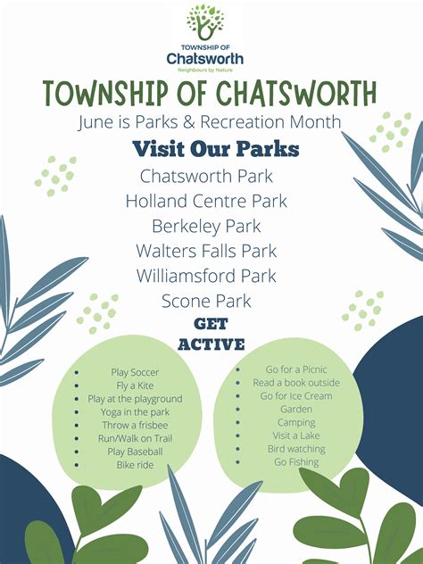 Parks And Recreation Month June 2022 Township Of Chatsworth