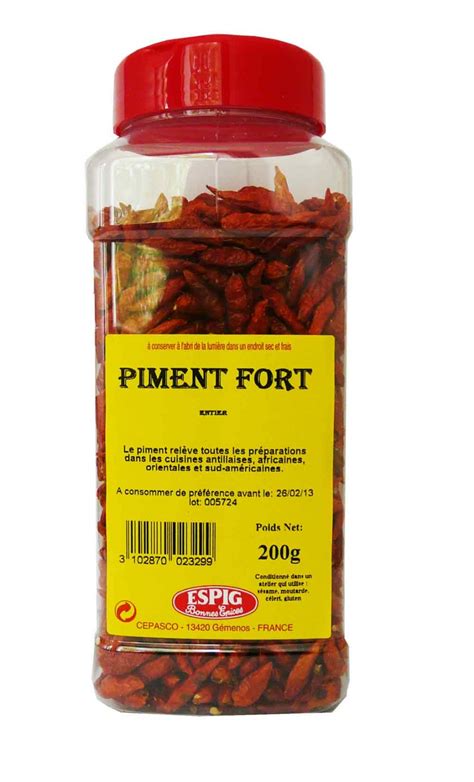 Piment Fort Entier Espig Boite Distributrice Espig Pel Epicerie Pro