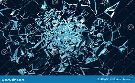 3d Illustration Cracked Glass Wall Place For Your Banner Advertisement Stock Illustration