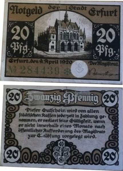 Pfennigs City Of Erfurt Notgeld Numista