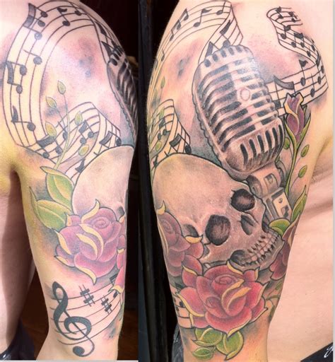 Skull And Mic Tattoo By Ian Flynn