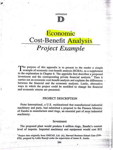 Economic Cost-Benefit Analysis | PDF